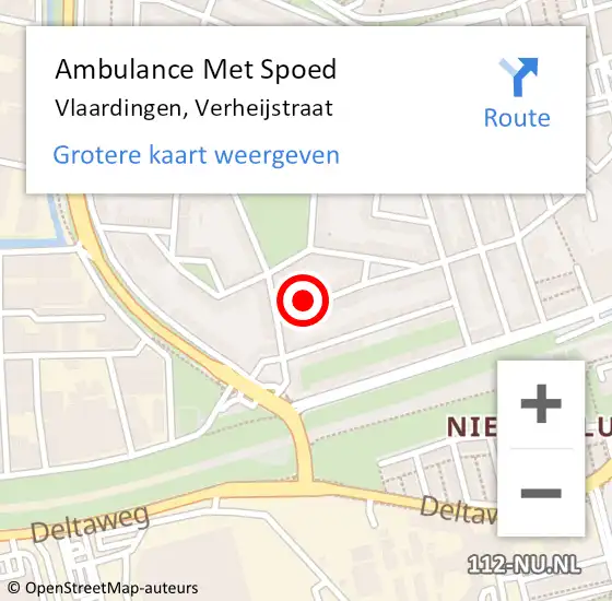 Locatie op kaart van de 112 melding: Ambulance Met Spoed Naar Vlaardingen, Verheijstraat op 5 april 2024 14:52