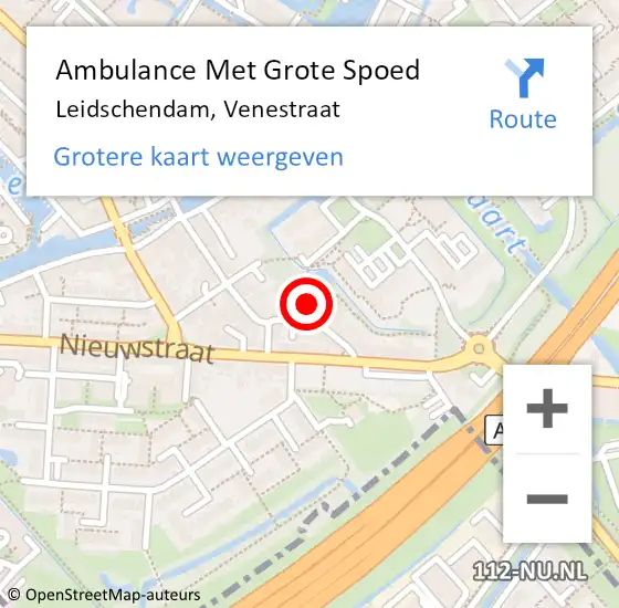 Locatie op kaart van de 112 melding: Ambulance Met Grote Spoed Naar Leidschendam, Venestraat op 5 april 2024 15:07