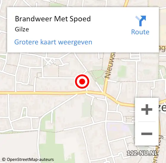 Locatie op kaart van de 112 melding: Brandweer Met Spoed Naar Gilze op 5 april 2024 15:23