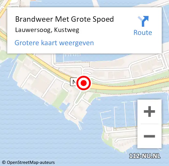 Locatie op kaart van de 112 melding: Brandweer Met Grote Spoed Naar Lauwersoog, Kustweg op 5 april 2024 15:34