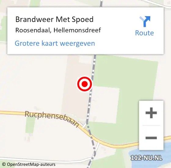 Locatie op kaart van de 112 melding: Brandweer Met Spoed Naar Roosendaal, Hellemonsdreef op 5 april 2024 15:38