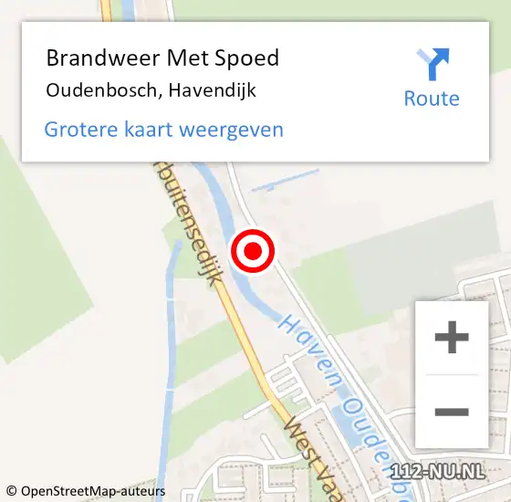 Locatie op kaart van de 112 melding: Brandweer Met Spoed Naar Oudenbosch, Havendijk op 16 oktober 2013 10:27