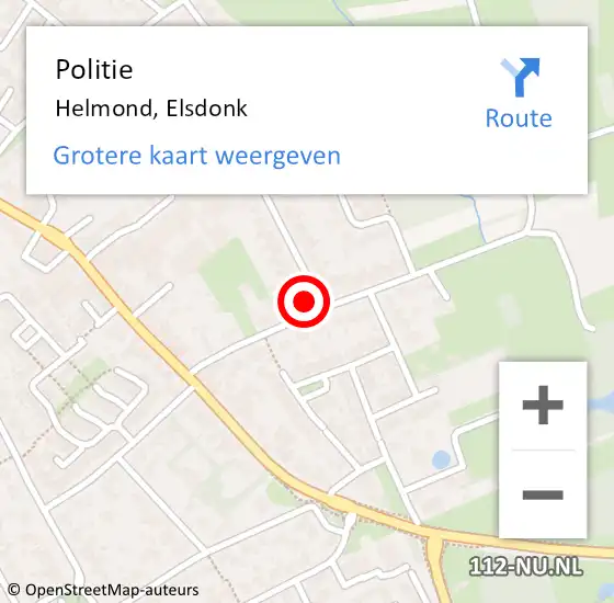 Locatie op kaart van de 112 melding: Politie Helmond, Elsdonk op 5 april 2024 16:36