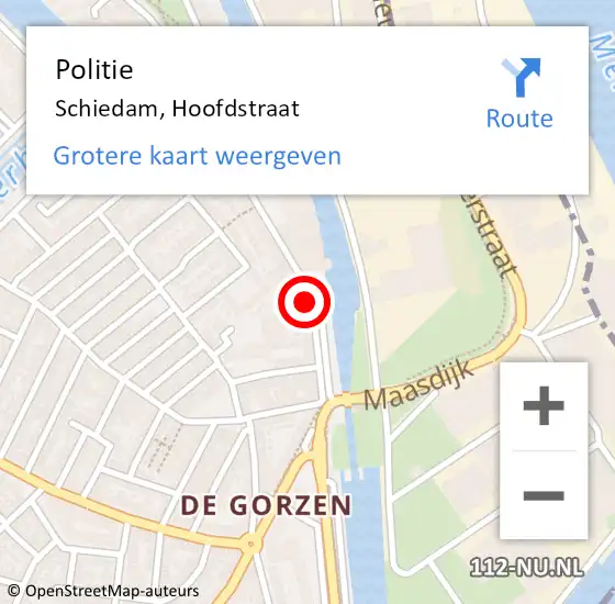 Locatie op kaart van de 112 melding: Politie Schiedam, Hoofdstraat op 5 april 2024 17:35