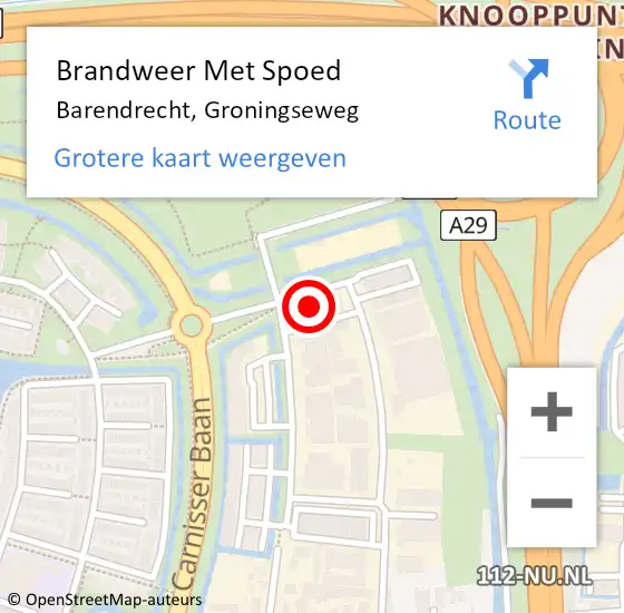 Locatie op kaart van de 112 melding: Brandweer Met Spoed Naar Barendrecht, Groningseweg op 5 april 2024 17:58