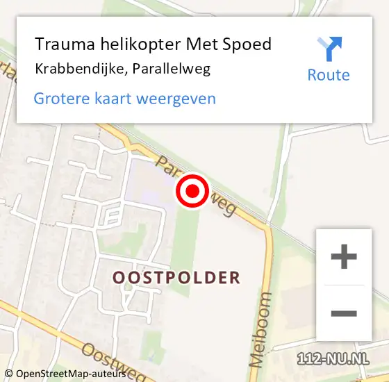 Locatie op kaart van de 112 melding: Trauma helikopter Met Spoed Naar Krabbendijke, Parallelweg op 5 april 2024 19:13
