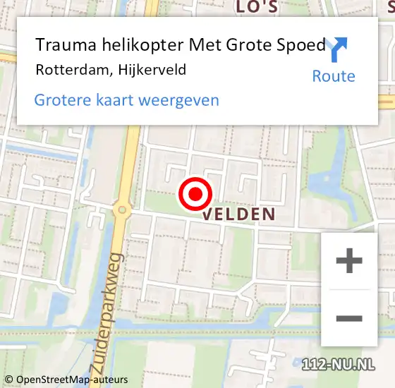 Locatie op kaart van de 112 melding: Trauma helikopter Met Grote Spoed Naar Rotterdam, Hijkerveld op 5 april 2024 19:27