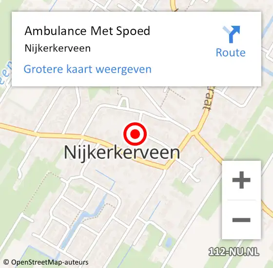 Locatie op kaart van de 112 melding: Ambulance Met Spoed Naar Nijkerkerveen op 5 april 2024 19:34