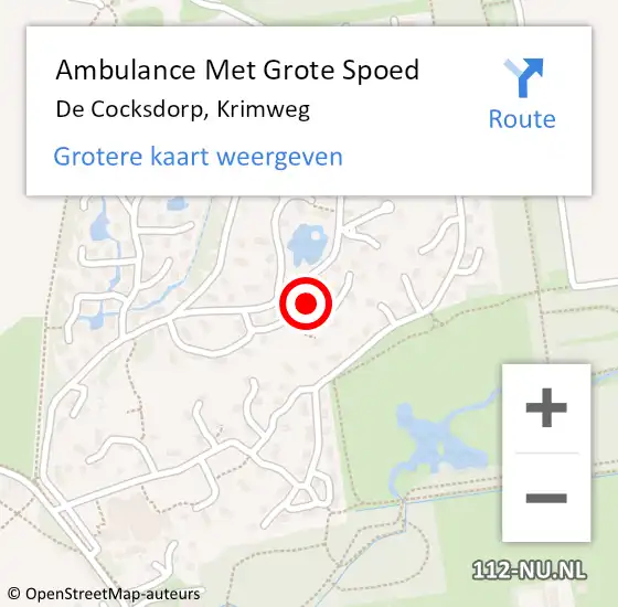 Locatie op kaart van de 112 melding: Ambulance Met Grote Spoed Naar De Cocksdorp, Krimweg op 5 april 2024 20:56