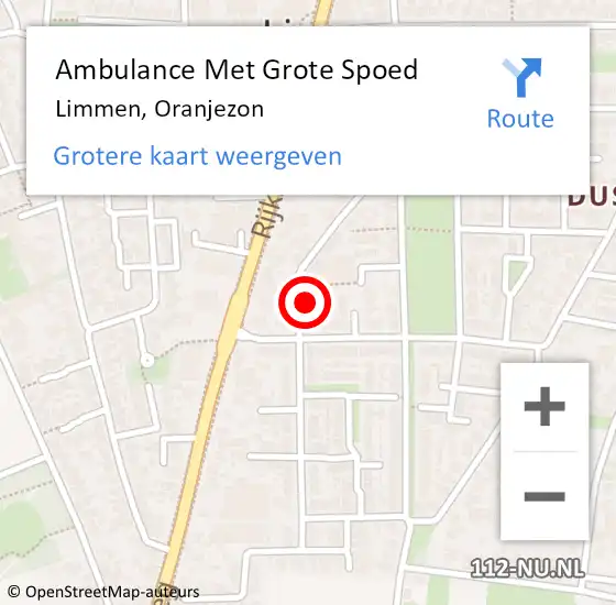 Locatie op kaart van de 112 melding: Ambulance Met Grote Spoed Naar Limmen, Oranjezon op 5 april 2024 21:11