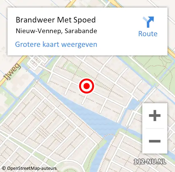 Locatie op kaart van de 112 melding: Brandweer Met Spoed Naar Nieuw-Vennep, Sarabande op 5 april 2024 22:28