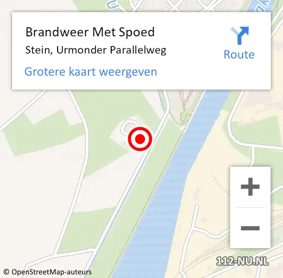 Locatie op kaart van de 112 melding: Brandweer Met Spoed Naar Stein, Urmonder Parallelweg op 5 april 2024 22:40