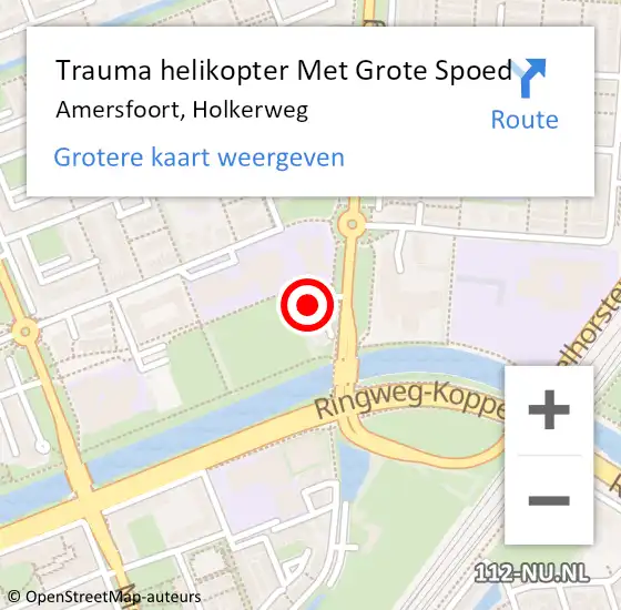 Locatie op kaart van de 112 melding: Trauma helikopter Met Grote Spoed Naar Amersfoort, Holkerweg op 6 april 2024 00:58