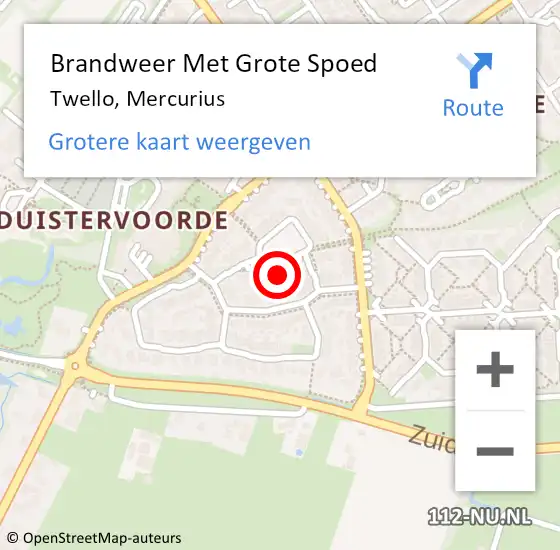 Locatie op kaart van de 112 melding: Brandweer Met Grote Spoed Naar Twello, Mercurius op 6 april 2024 02:23