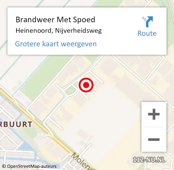 Locatie op kaart van de 112 melding: Brandweer Met Spoed Naar Heinenoord, Nijverheidsweg op 6 april 2024 03:35