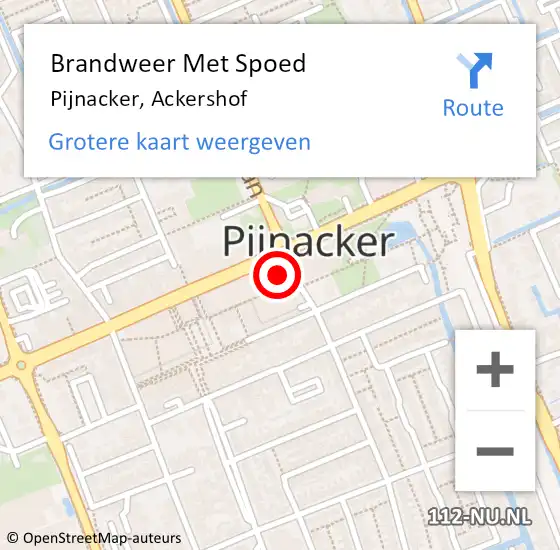 Locatie op kaart van de 112 melding: Brandweer Met Spoed Naar Pijnacker, Ackershof op 6 april 2024 06:03