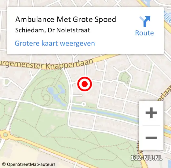 Locatie op kaart van de 112 melding: Ambulance Met Grote Spoed Naar Schiedam, Dr Noletstraat op 6 april 2024 07:42