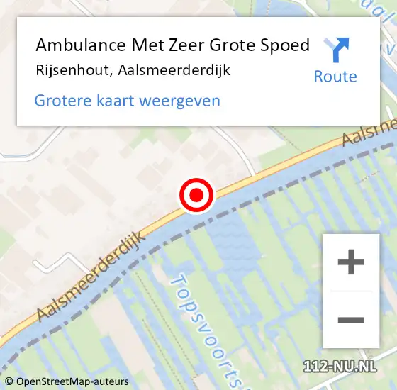 Locatie op kaart van de 112 melding: Ambulance Met Zeer Grote Spoed Naar Rijsenhout, Aalsmeerderdijk op 6 april 2024 10:06