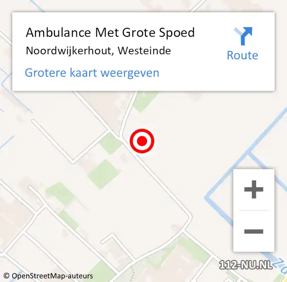 Locatie op kaart van de 112 melding: Ambulance Met Grote Spoed Naar Noordwijkerhout, Westeinde op 6 april 2024 10:20