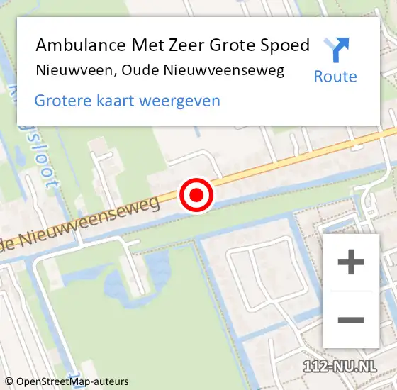 Locatie op kaart van de 112 melding: Ambulance Met Zeer Grote Spoed Naar Nieuwveen, Oude Nieuwveenseweg op 6 april 2024 10:50