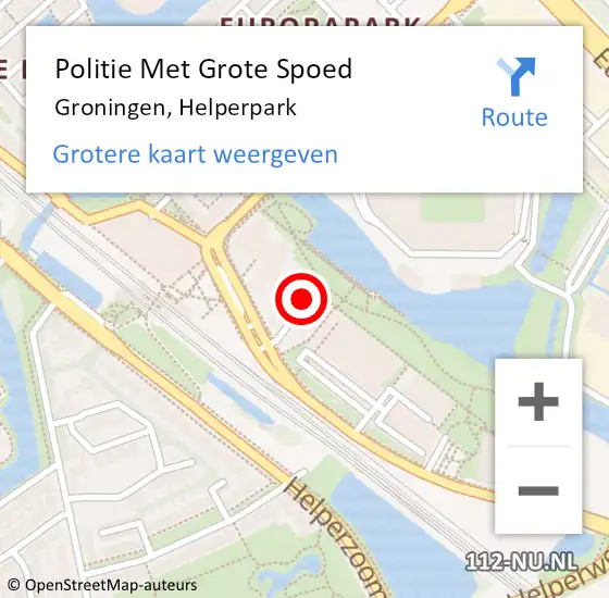 Locatie op kaart van de 112 melding: Politie Met Grote Spoed Naar Groningen, Helperpark op 6 april 2024 11:16