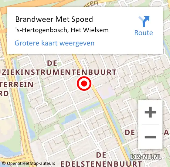 Locatie op kaart van de 112 melding: Brandweer Met Spoed Naar 's-Hertogenbosch, Het Wielsem op 6 april 2024 11:20