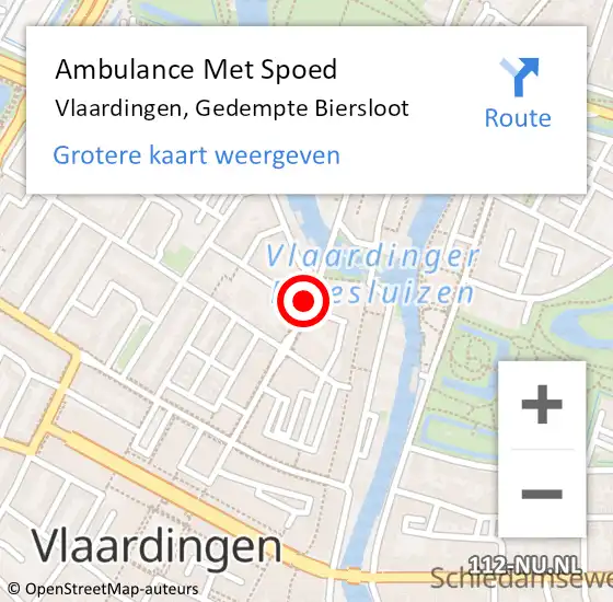 Locatie op kaart van de 112 melding: Ambulance Met Spoed Naar Vlaardingen, Gedempte Biersloot op 6 april 2024 11:24