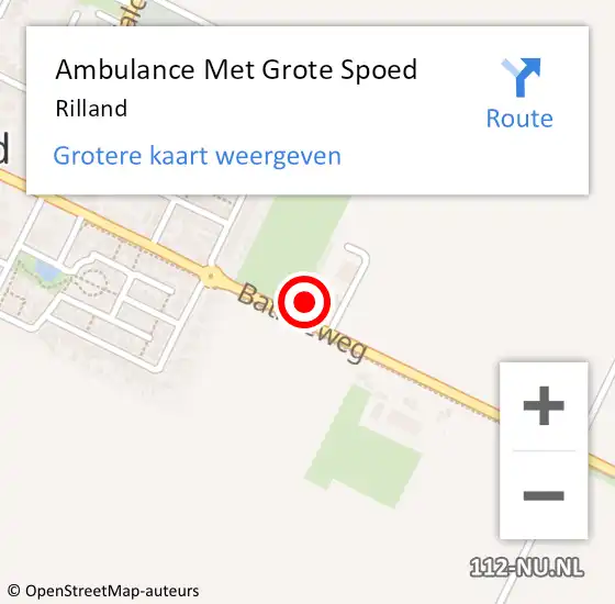 Locatie op kaart van de 112 melding: Ambulance Met Grote Spoed Naar Rilland op 6 april 2024 11:36