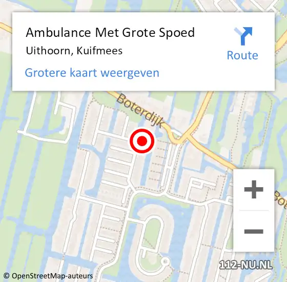 Locatie op kaart van de 112 melding: Ambulance Met Grote Spoed Naar Uithoorn, Kuifmees op 6 april 2024 11:38