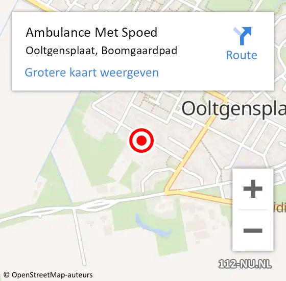 Locatie op kaart van de 112 melding: Ambulance Met Spoed Naar Ooltgensplaat, Boomgaardpad op 6 april 2024 11:41