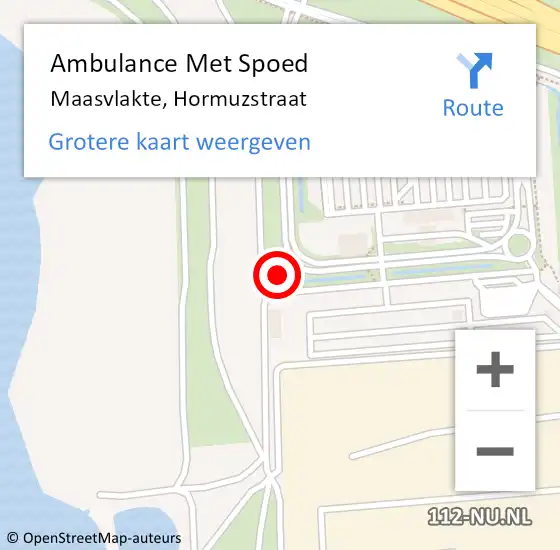 Locatie op kaart van de 112 melding: Ambulance Met Spoed Naar Maasvlakte, Hormuzstraat op 6 april 2024 11:44