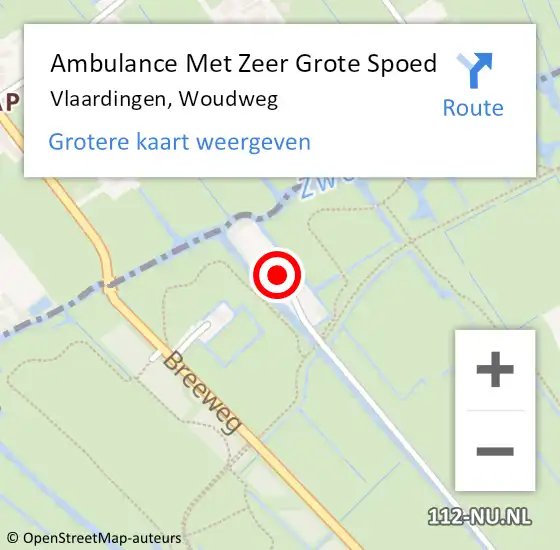 Locatie op kaart van de 112 melding: Ambulance Met Zeer Grote Spoed Naar Vlaardingen, Woudweg op 6 april 2024 12:19