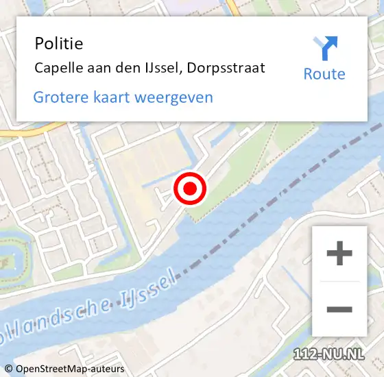 Locatie op kaart van de 112 melding: Politie Capelle aan den IJssel, Dorpsstraat op 6 april 2024 12:28