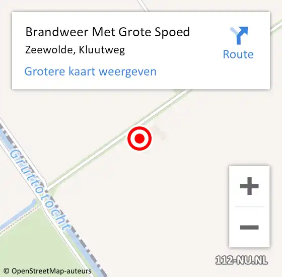 Locatie op kaart van de 112 melding: Brandweer Met Grote Spoed Naar Zeewolde, Kluutweg op 6 april 2024 12:32