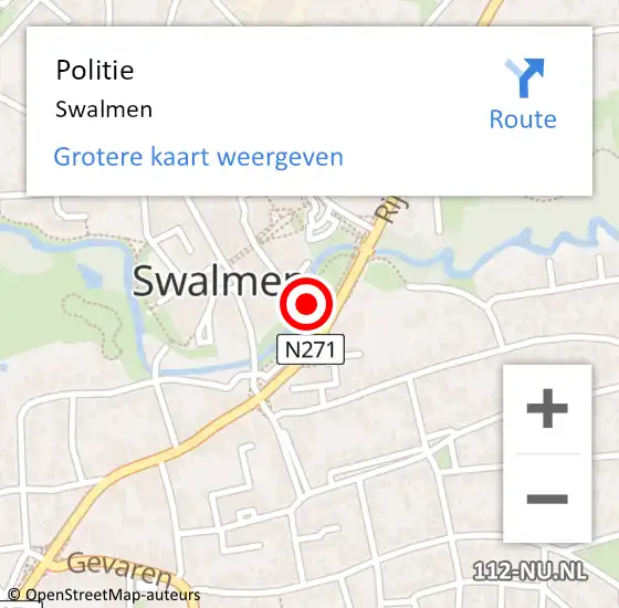 Locatie op kaart van de 112 melding: Politie Swalmen op 6 april 2024 12:53
