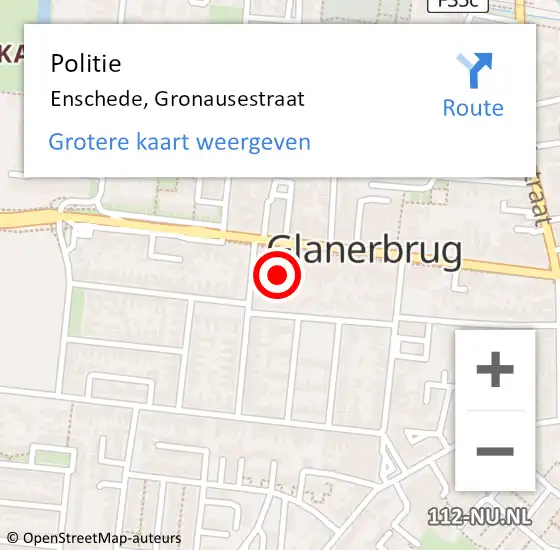 Locatie op kaart van de 112 melding: Politie Enschede, Gronausestraat op 6 april 2024 13:16