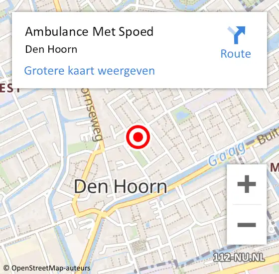 Locatie op kaart van de 112 melding: Ambulance Met Spoed Naar Den Hoorn op 6 april 2024 13:26