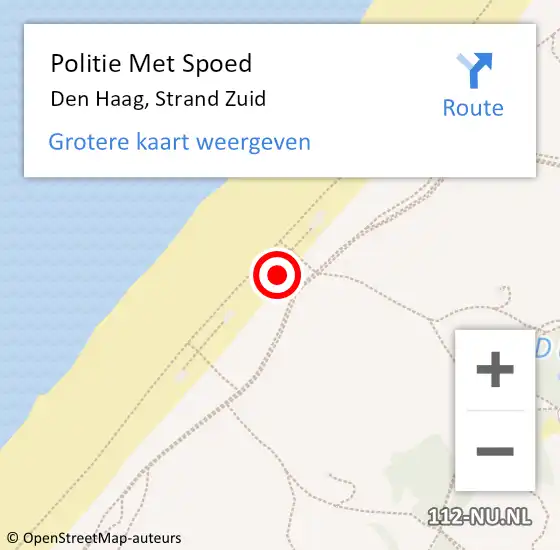 Locatie op kaart van de 112 melding: Politie Met Spoed Naar Den Haag, Strand Zuid op 6 april 2024 14:58