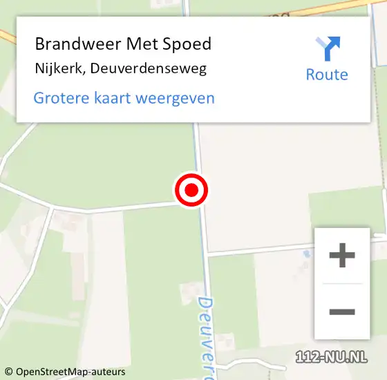 Locatie op kaart van de 112 melding: Brandweer Met Spoed Naar Nijkerk, Deuverdenseweg op 6 april 2024 15:19