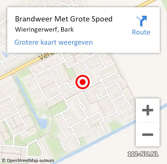 Locatie op kaart van de 112 melding: Brandweer Met Grote Spoed Naar Wieringerwerf, Bark op 6 april 2024 15:47