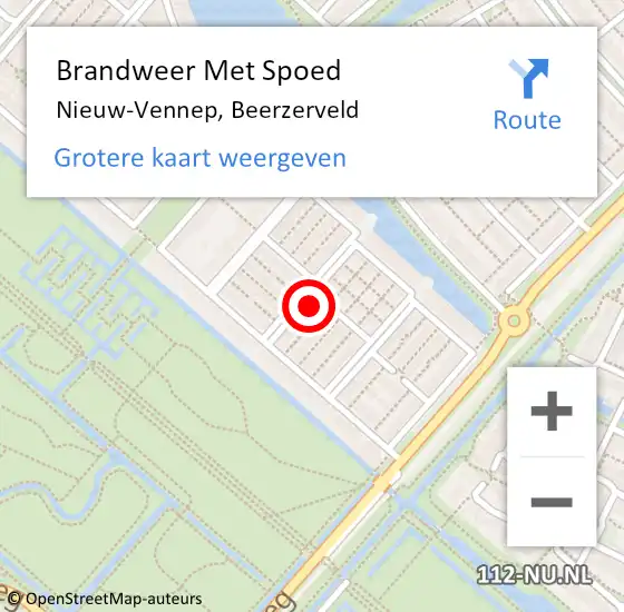 Locatie op kaart van de 112 melding: Brandweer Met Spoed Naar Nieuw-Vennep, Beerzerveld op 6 april 2024 16:07