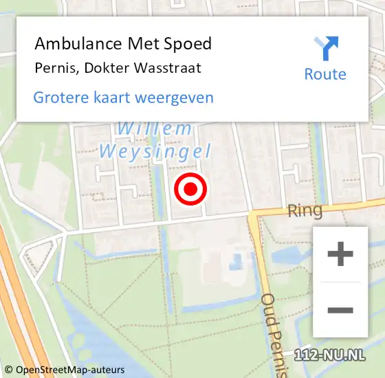 Locatie op kaart van de 112 melding: Ambulance Met Spoed Naar Pernis, Dokter Wasstraat op 6 april 2024 16:36