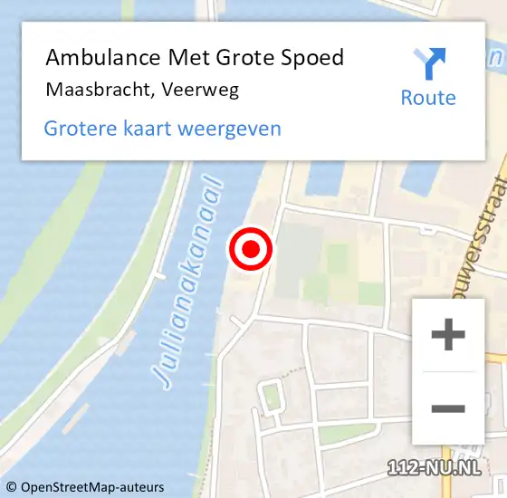 Locatie op kaart van de 112 melding: Ambulance Met Grote Spoed Naar Maasbracht, Veerweg op 6 april 2024 16:55