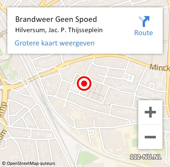 Locatie op kaart van de 112 melding: Brandweer Geen Spoed Naar Hilversum, Jac. P. Thijsseplein op 6 april 2024 17:44