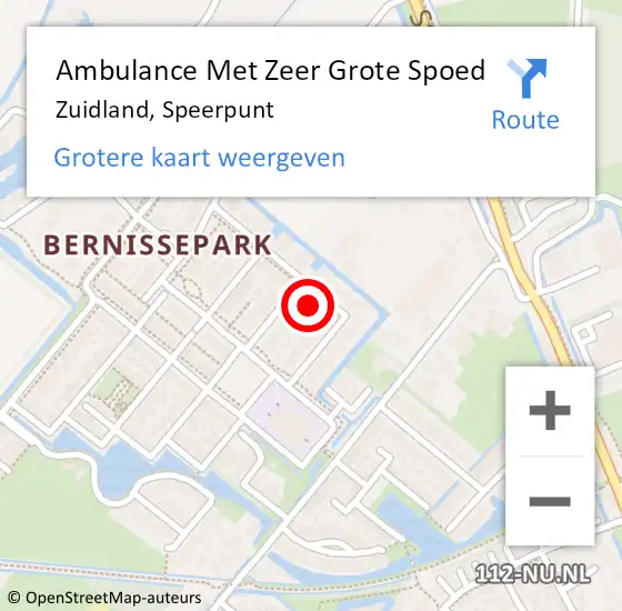 Locatie op kaart van de 112 melding: Ambulance Met Zeer Grote Spoed Naar Zuidland, Speerpunt op 6 april 2024 18:16