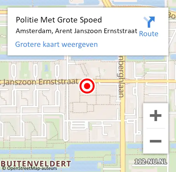 Locatie op kaart van de 112 melding: Politie Met Grote Spoed Naar Amsterdam, Arent Janszoon Ernststraat op 6 april 2024 18:21