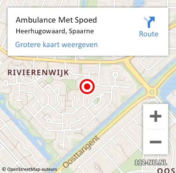 Locatie op kaart van de 112 melding: Ambulance Met Spoed Naar Heerhugowaard, Spaarne op 6 april 2024 18:22
