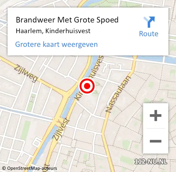 Locatie op kaart van de 112 melding: Brandweer Met Grote Spoed Naar Haarlem, Kinderhuisvest op 6 april 2024 19:03