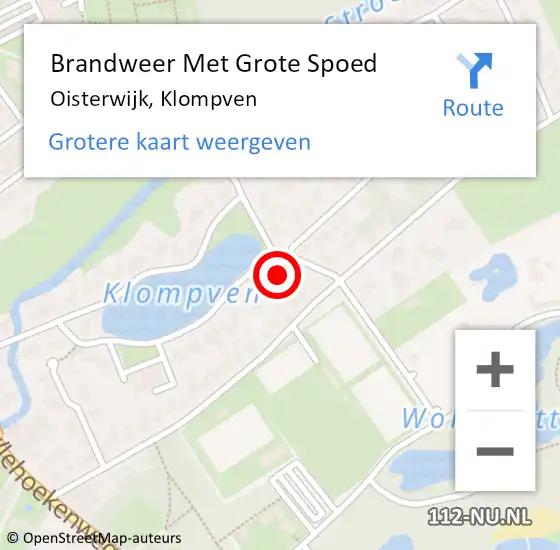 Locatie op kaart van de 112 melding: Brandweer Met Grote Spoed Naar Oisterwijk, Klompven op 6 april 2024 19:11