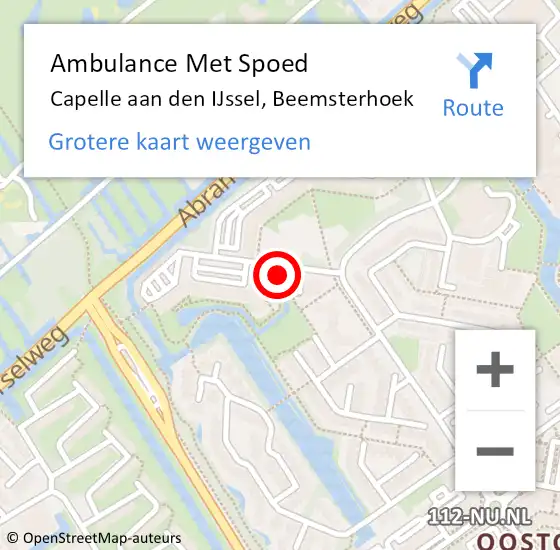 Locatie op kaart van de 112 melding: Ambulance Met Spoed Naar Capelle aan den IJssel, Beemsterhoek op 6 april 2024 19:41